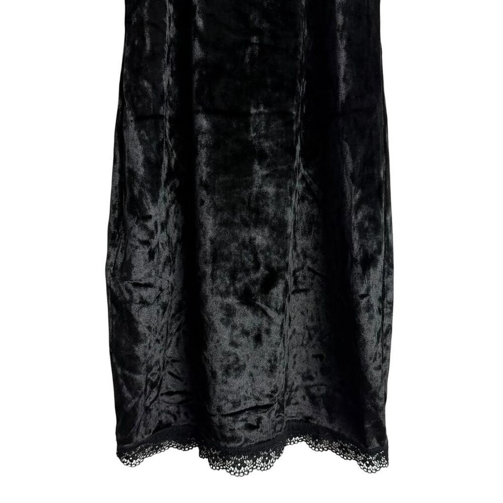 Velvet Babydoll Lace Trim Slip Dress Whimsigoth Fairy Grunge Mini Bodice XS - Picture 7 of 8